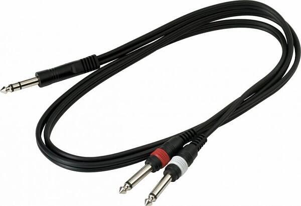 Rockcable Patchcable 1.5m, 6.3mm Stereo Jack to 2 x 6.3mm Mono Jack