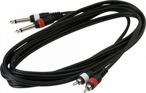Rockcable Patchcable 3m, 2x RCA to 2x 6.3mm Mono Jack