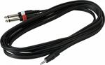 Rockcable Patchcable 3m, 3.5mm Stereo Jack to 2 x 6.3mm Mono Jack