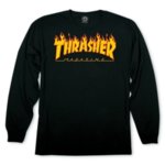 Мъжка блуза THRASHER FLAME LONGSLEEVE - Черна