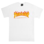 Мъжка тениска THRASHER FLAME LOGO - Бяла