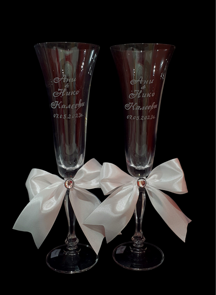 Комплект с Ритуални Сватбени чаши VICTORIA