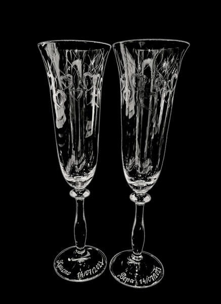 Комплект Ритуални Сватбени чаши Crystalex Love