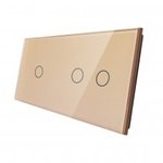 LIVOLO - C7-C1/C2-Панел кристално стъкло, 3 точки, 151mm*80mm, EU