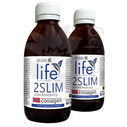 2SLIM slim&beauty с колаген – натурален продукт за тонизиране и бързо и здравословно отслабване. Двоен Пакет.