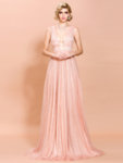 Дълга рокля Клара в бебешко розов цвят