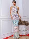 Дълга златиста бутикова рокля Ниана със силует русалка-Copy