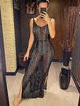 Дълга oversize плетена плажна рокля Фиона в цвят каки със силна еластичност-Copy