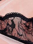 Черен прозрачен еротичен комплект бельо от три части Полета - сутиен, прашки и колан с жартиери-Copy