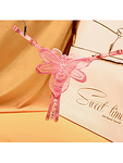 Еротични розови прашки без дъно Лусия с пеперуда отпред и перли отдолу