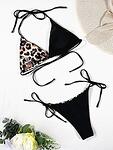 Кафяв дамски бански костюм от две части Касандра с триъгълни чашки и долнище бразилиана-Copy