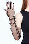 Черни дълги сатенени ръкавици Мика-Copy
