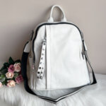 Бяла кожена чанта/раница Модел-2401
