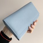 Естествена кожа портмоне модел Е 1286 син цвят