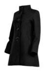 Дамско палто с декоративни срязвания в гърба и копчета със сатенени панделки-Copy