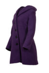 Вталено дамско палто от букле с качулка