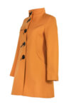 Дамско палто с декоративни срязвания в гърба и копчета със сатенени панделки