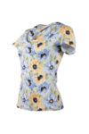 Трикотажна дамска блуза с къс ръкав и гръцко деколте-Copy