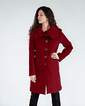 Вталено дамско палто с голяма яка