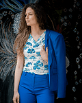 Трикотажна дамска блуза без ръкави с „гръцко” деколте-Copy