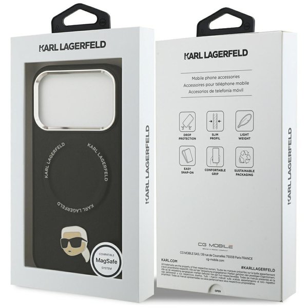 Karl Lagerfeld IPhone 14 Pro Max Hülle – Silikon Hardcase, Light Pink Mit Karl’s Head Motiv