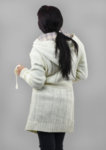 Дамска дълга плетена жилетка с качулка