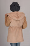Дамско палто с плетен ръкав