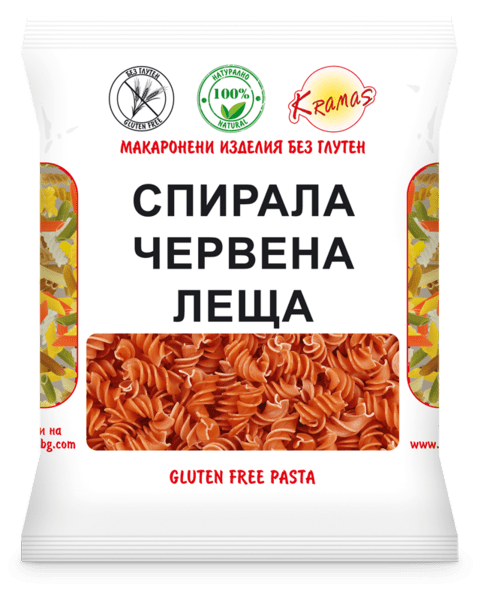 Безглутенова Паста от Червена Леща - Спирала (фузили) - Крамас - 250 гр ...