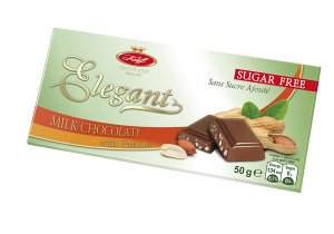 Млечен шоколад с фъстъци Елегант без захар - Koleff - 50 гр.