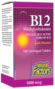 Vitamin B12 Methylcobalamin/ Витамин B12 метилкобаламин, 1000 микрограма, 180 сублингвални таблетки