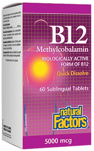 Vitamin B12 5000 µg/ Метилкобаламин, 5000 микрограма, 60 сублингвални таблетки