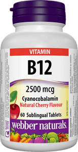 Vitamin B12 Cyanocobalamin/ Витамин В12 (Цианокобаламин) 2500 µg, 60 сублингвални таблетки, с вкус на череша