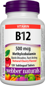 B12 Methylcobalamin/ Витамин В12, 500 mcg, 120 сублингвални таблетки