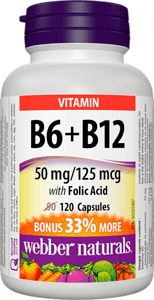 B6 + B 12 with Folic Acid/ Витамин В6 + В12 + Фолиева Киселина, 120 капсули