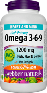 Оmega 3-6-9 Fish, Flax, Borage/ Омега 3-6-9 1200 mg, 150 софтгел капсули