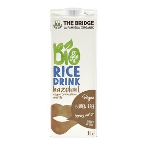 БИО Оризова Напитка (оризово мляко) с Лешници, БЕЗ ГЛУТЕН, Без добавена захар - The Bridge - 1 л.