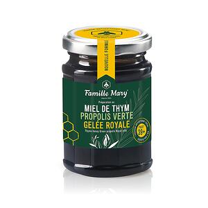 Famille Mary, Miel De Thym, Propolis Verte, Gelee Royal Пчелен мед от мащерка, зелен прополис и пчелно млечице 200 g