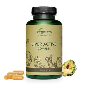 vegavero, Liver Active Complex Билкова смес за черния дроб 90 капсули, 100% Vegan