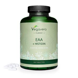 Vegavero, EAA+ Histidin Есенциални аминокиселини + Хистидин 300 таблетки, 100% Vegan