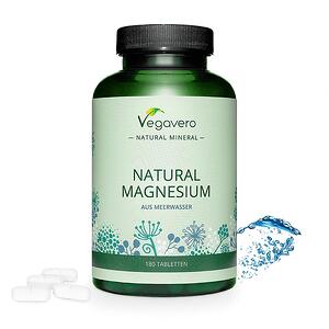 Vegavero, Natural Magnesium Натурален морски магнезий 180 таблетки, 100% Vegan