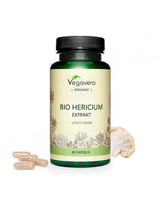 Vegavero, Hericium Bio Extrakt Херициум (Лъвска грива) БИО екстракт 60 капсули, 100 % Vegan