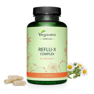 Vegavero, Reflu-X Complex mit Mucosave Билкова смес срещу киселинен рефлукс 120 капсули, 100% Vegan