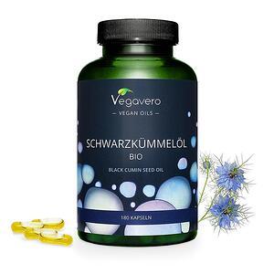 Vegavero, Schwarzkümmelöl Bio Черен кимион (масло от семена органик) 180 капсули, 100% Vegan