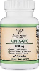Double Wood ,ALPHA-GPC (АЛФА-ГЛИЦЕРИЛ ФОСФОРИЛ ХОЛИН), 60 капсули