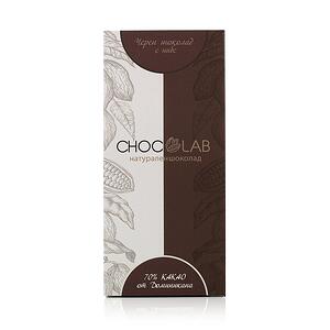 Chocolab Черен Веган Шоколад 70% с бадеми, Доминикана - 80 гр.-Copy