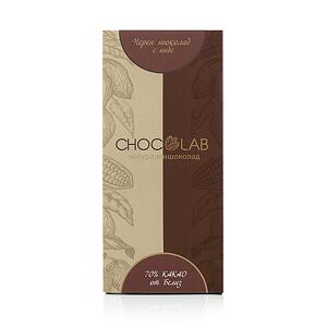 Chocolab Черен Веган Шоколад 70% с бадеми, Белиз - 80 гр.-Copy