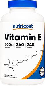Nutricost, Витамин E 400 IU, 240 софтгел капсули