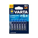 Батерия Varta Longlife Power LR3/AAA Алкална, 1.5V, 4+2 бр.