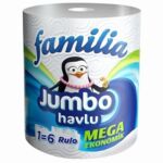 Кухненска ролка Familia Jumbo 100% целулоза, трипластова, Бяла