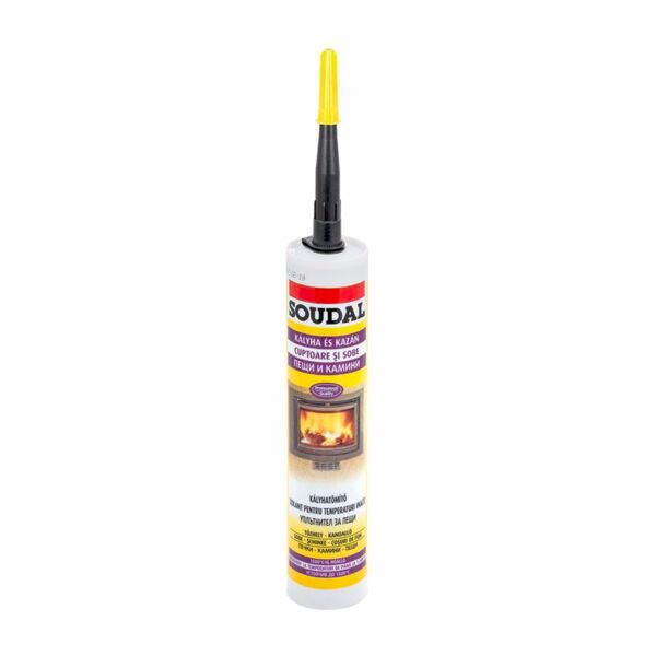 Уплътнител за пещи и камини SOUDAL, 1500 ⁰C, 300 ml Уплътнител за пещи и камини SOUDAL, 1500 ⁰C, 300 ml